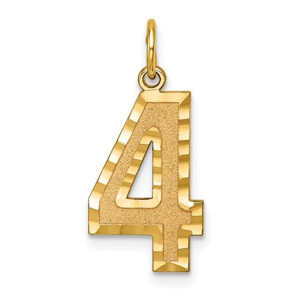 14k Yellow Gold, Varsity Collection, Large D/C Pendant Number 4 - Picture 1 of 5